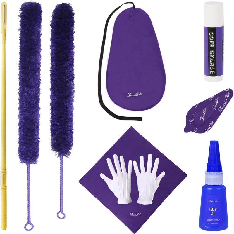 Danchet Flute Cleaning Care Cleaning Kit: Key Oil + Cork Grease + Swab + Cleaning Cloth + Cleaning Brush + Cleaning Rod - Maintenance Kit - Image 2